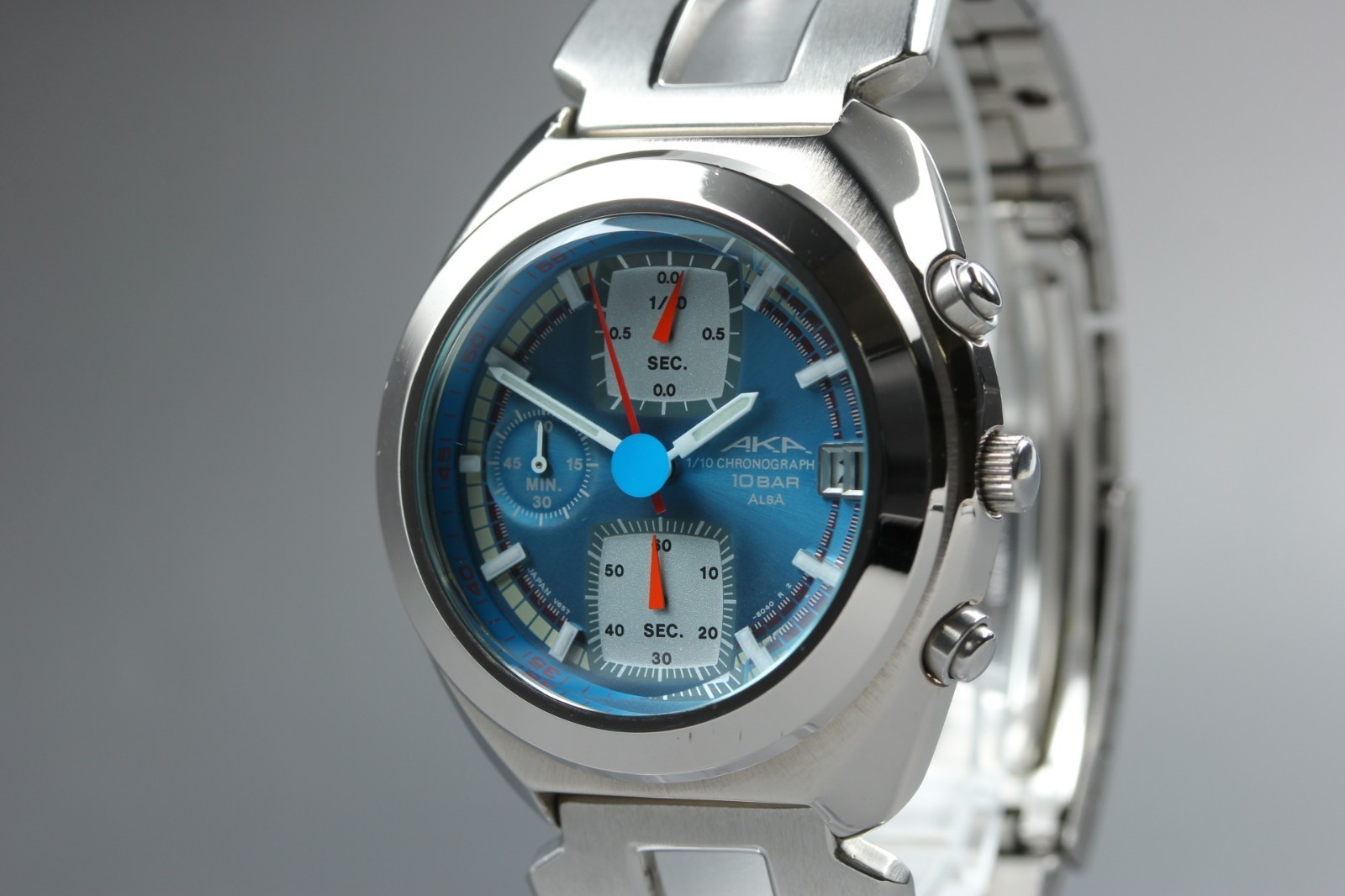 [N MINT] Seiko Alba AKA V657-6030 Blue Dial Qz Chronograph Men's Watch In Stock