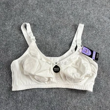 Bali Bra 42D Double Support 3036 Comfort-U Stretch Cotton Wirefree White NWT