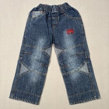Vintage Ecko Unltd Boys Denim Jeans Medium Double Knee Baggy Streetwear Elastic