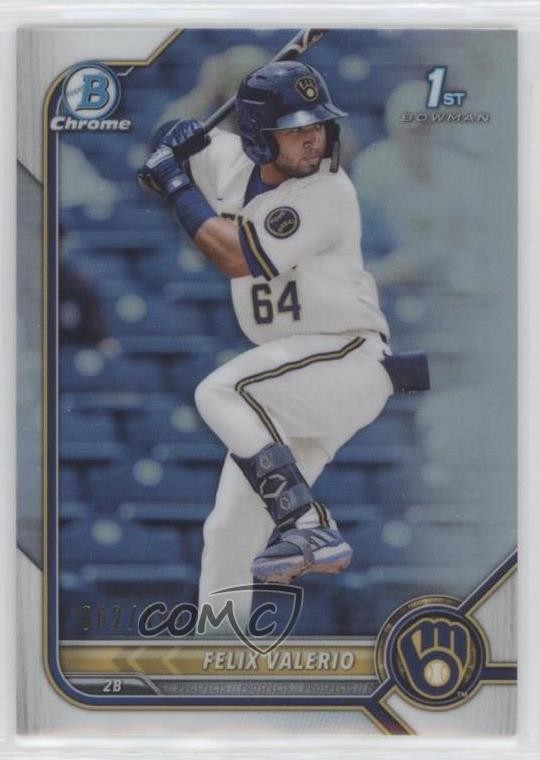 2022 Bowman Chrome Prospects Refractor 62/499 Felix Valerio #BCP-128 0c7s