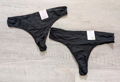 Lot of 2 Auden Sz M 8-10 Panties Ultra Soft Thong NWT New Black 