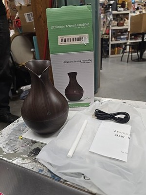 New Dark Wood Grain Aromatherapy Humidifier Diffuser USB Computer Cord Lighted