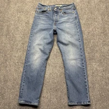 Levis Premium Jeans Womens 27 Blue Wedgie Straight Denim Button Fly Big E