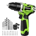 WORKBLESS 12V Cordless Power Drill Set w/ LCD Smart Display 18pc Drill Bits NEW