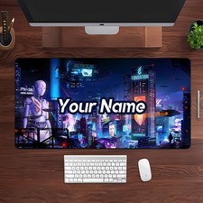 40 90cmCyberpunk Night City 2 Themed Non-Slip Rubber Mouse Pad - Customizable Na