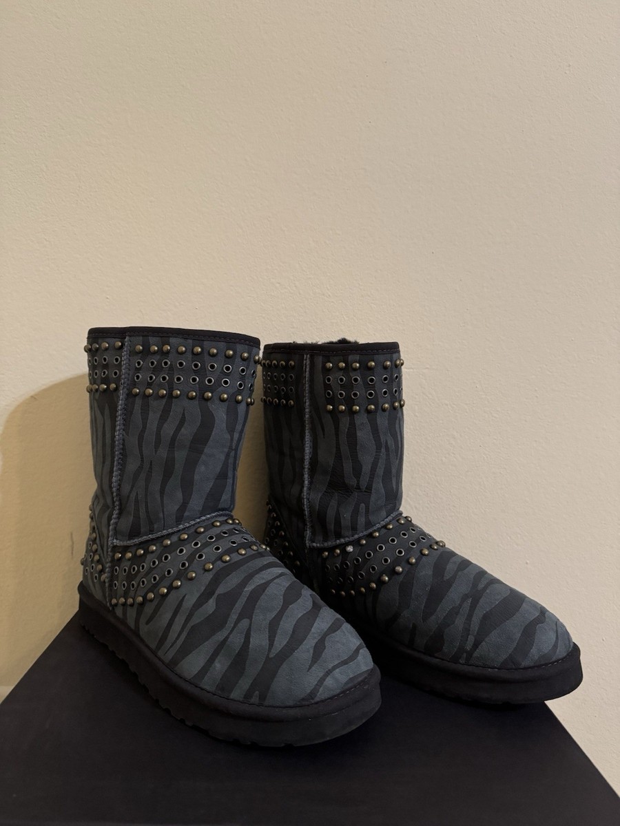 Ugg x Jimmy Choo Boots Studded Kaia Suede Zebra Print US 10 | eBay