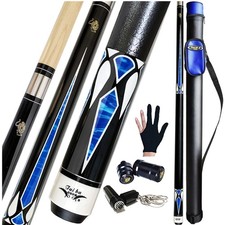 Deluxe Maple Pool Cue Stick Set - 58" Length, 13mm Tip
