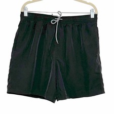Mens Black Swim Trunks Large Board Shorts Drawstring Mesh Liner Pockets