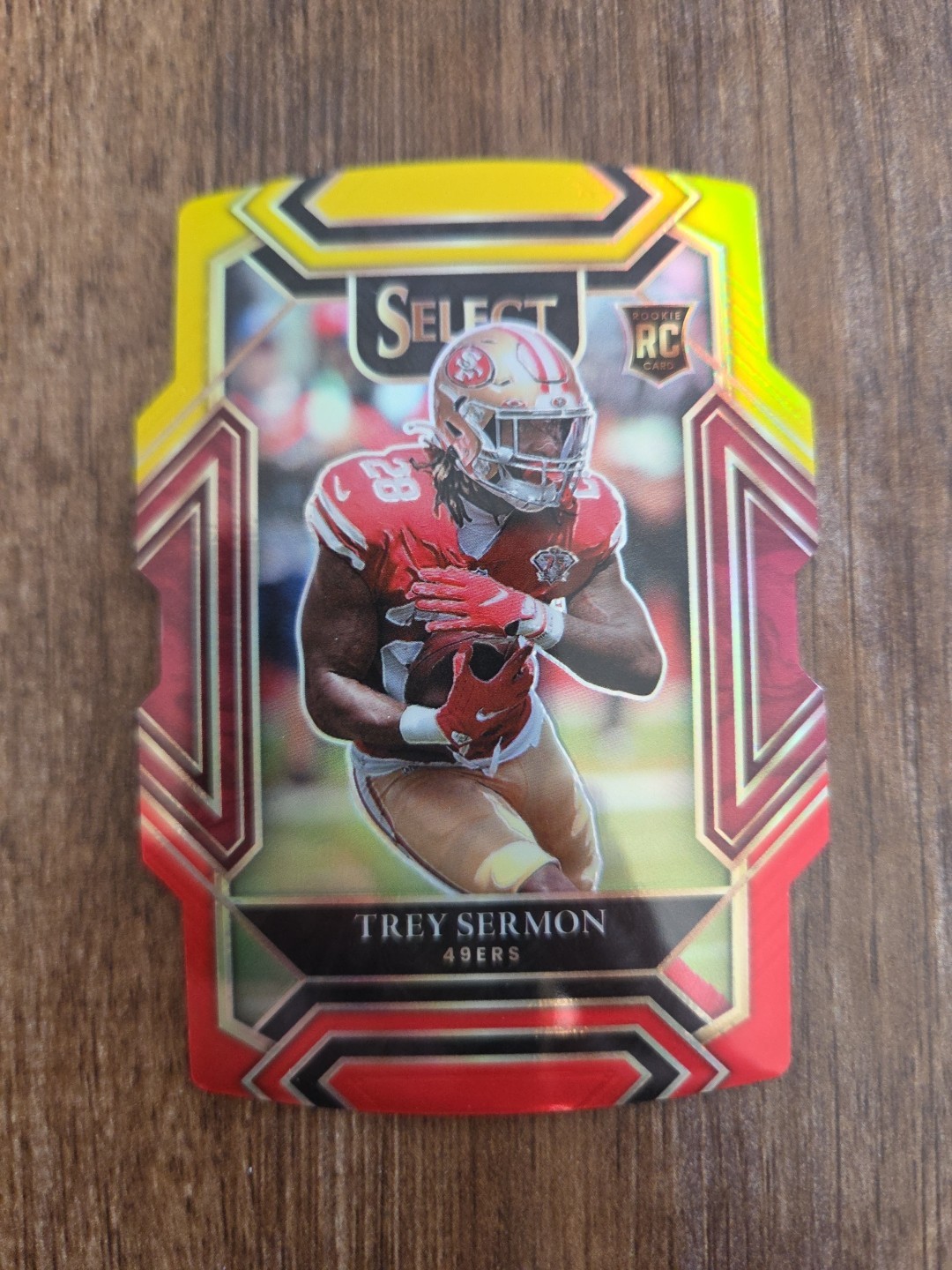 2021 Select Trey Sermon Yellow Red Die-Cut Prizm Club Level RC #268 49ers PWE