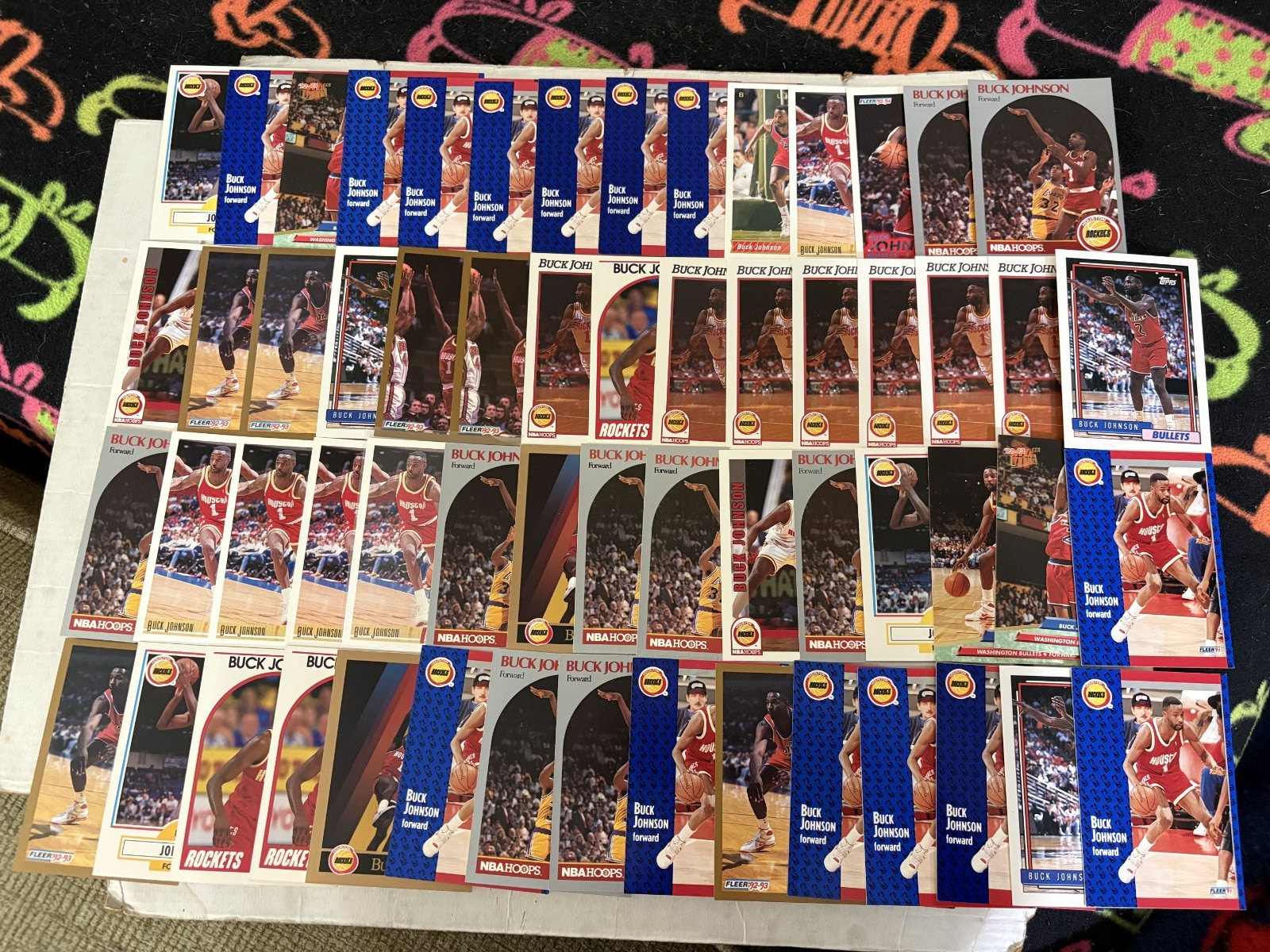 (59) Buck Johnson NBA Basketball Cards Base Houston Rockets Lot Collection