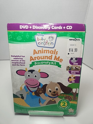 Baby Einstein Animals Around Me Discovery Kit DVD with Cards and CD Set New