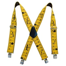 Tape Measure Suspenders for Men - 2 Inch Heavy Duty Work Men's Suspenders wit