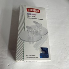 Thermos Replacement Straws for 12 Ounce Funtainer Bottle, Clear, 2 Count