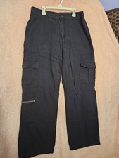 Aeropostale Womens Regular Navy Blue Cargo Pants Utility Straight Leg Cotton M