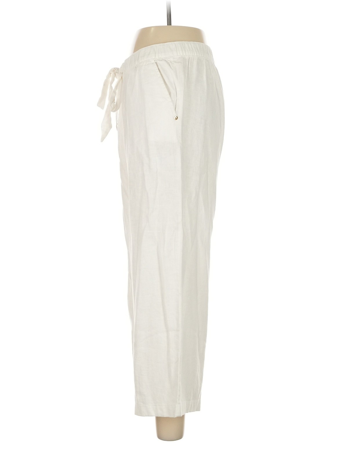 MICHAEL Michael Kors Women Ivory Linen Pants M thumbnail 4