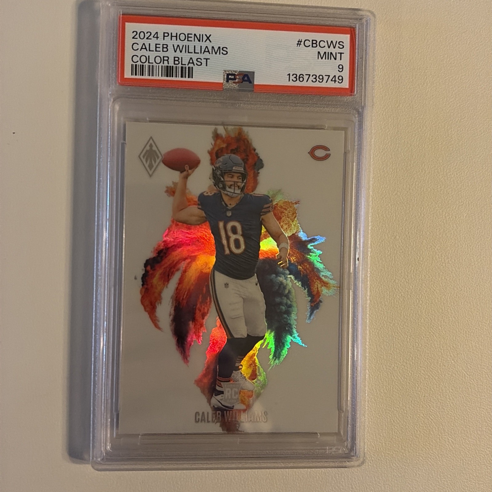 2024 Panini Phoenix - Color Blast Caleb Williams #CB-1 (RC) PSA 9 Bears Rookie