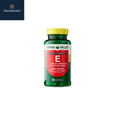 Spring Valley Vitamin E 1000 IU Softgels Heart Health 60 Count