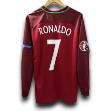 Cristiano Ronaldo #7 Portugal 2016 Home Retro Jersey Long Sleeve