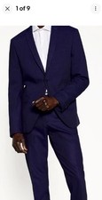 Zara Man dress jacket blazer mens US 42 EU 52 navy 0706/371/401 pockets stretch