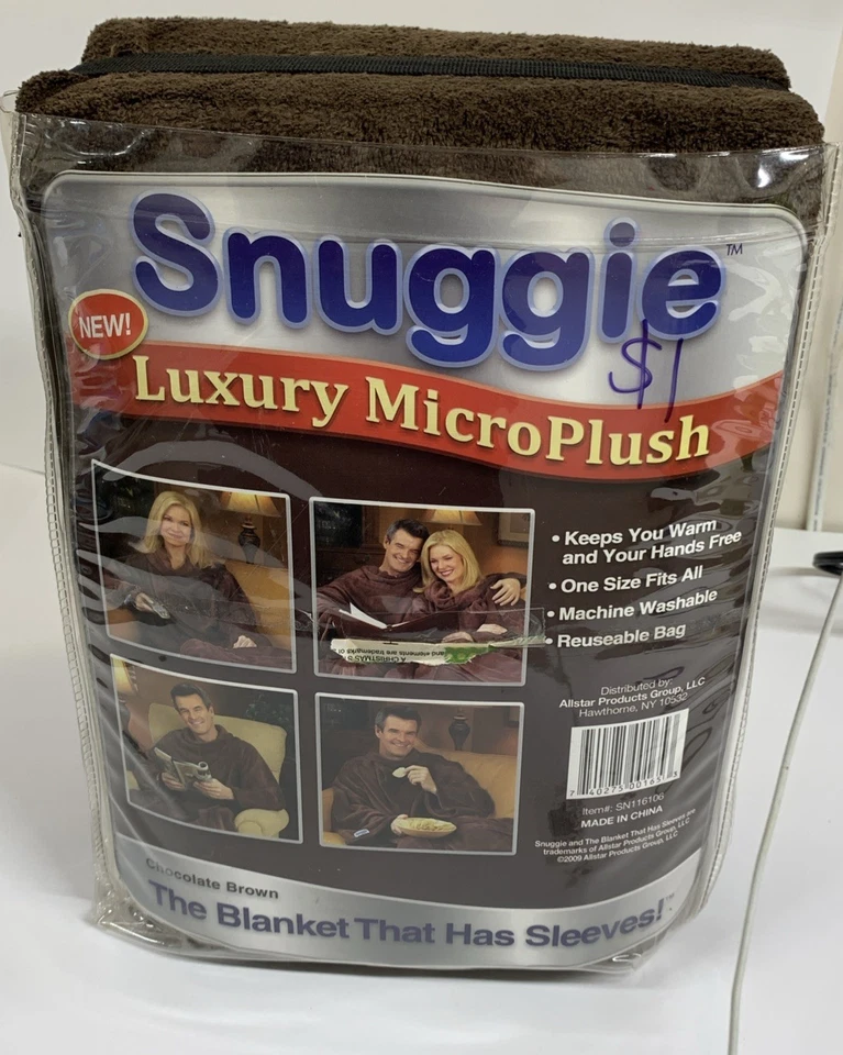 Vintage 1980's Original Snuggie Wearable Fleece Blanket In Brown - Image 3 of 4