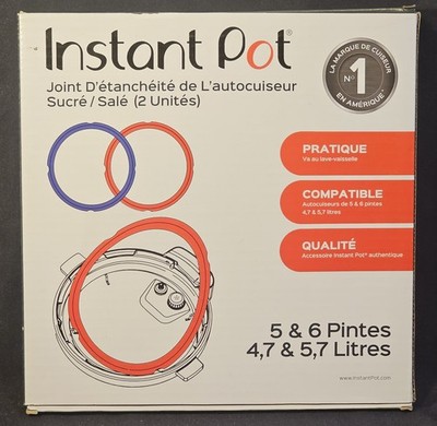Instant Pot 2-Pack Seal Rings Inner Pot Ring Electric Pressure Cooker 5 & 6 QT