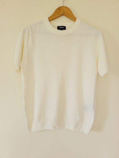 Jillian Sportswear size 12 Ivory knit top short sleeve
