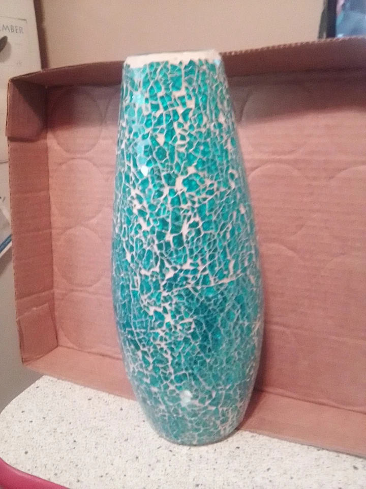 Jarrón mediterráneo de cerámica azul playa verano Foto 2 de 3