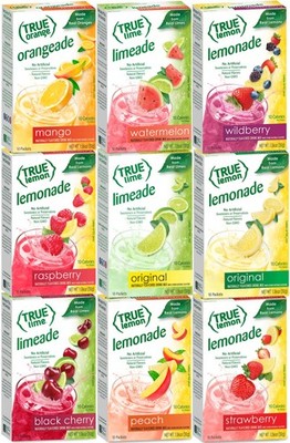 1.06 Ounce (Pack of 9), True Lemon Strawberry, Wildberry, Limeade,...