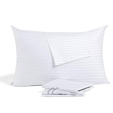 Youth Pillow case 16x22 Inch White Striped Zipper Closure Pillow case Pack of...
