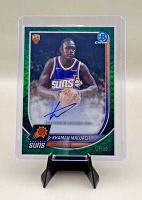 KHAMAN MALUACH 2025-26 Bowman Chrome Green REPTILIAN REFRACTOR AUTO /99 #BCA-KM