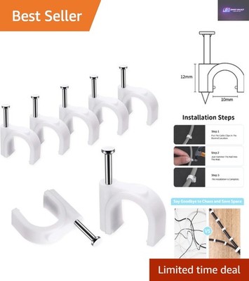 Mühelose Installation 100 Stück 10 mm weiß Kabelclips - sichere Drahtlösungen