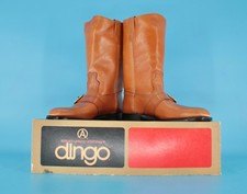 Men's VTG NOS 70s Brown Dingo Buckle Western Boots 8.5 B 1970s Engineer Biker