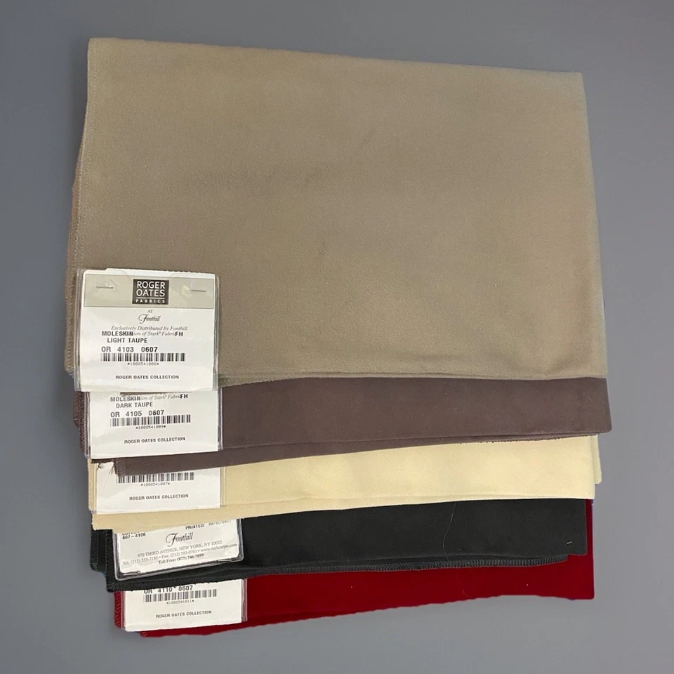 10 Moleskin Fabric Samples Fonthill Stark Assorted Colors orig. $67 yd. 25"w - Image 2 of 4