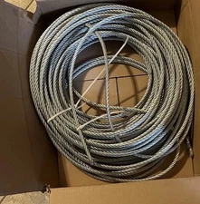 170 Ft Of 3/8" Galvanized Aircraft Cable Steel Wire Rope 7x19 Zip Line, Winch…