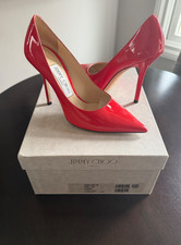 Jimmy Choo LOVE 100 Pump in Chilli Patent Leather size 35.