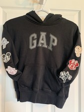Kids Gap Disney Mickey Mouse  Friends Black Hoodie Size 6-7 Small-Christmas