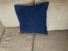 Navy Textured Set of 3 17x17 Decorative Artcest Pillow Covers with Zipper