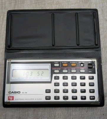 Seltener Casio ML-88 Melodie Taschenrechner mit Keyboard Wecker getestet funktioniert 