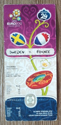 TICKET UEFA Euro 2012 Sweden - France Match 24 in Kyiv # 115