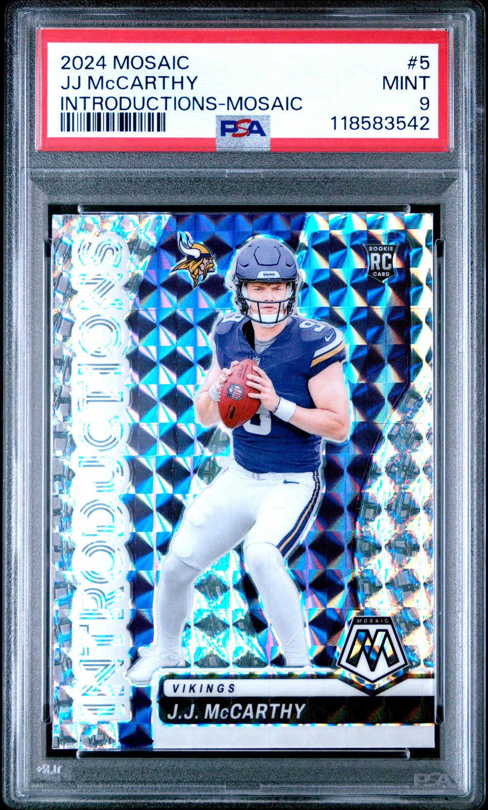 2024 PANINI MOSAIC INTRODUCTIONS MOSAIC #5 JJ MCCARTHY PSA 9