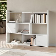 Extendable Bookcase Wooden Book Shelf Display Unit Cube Storage Bookshelf Stand