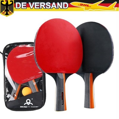 2 Tischtennisschläger 3 Tischtennisbälle Tischtennis Set Bälle Schläger DHL