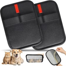 2PC Electrostatic Pet Hair Removal Gloves Brush Double-sided Pet Grooming Gloves