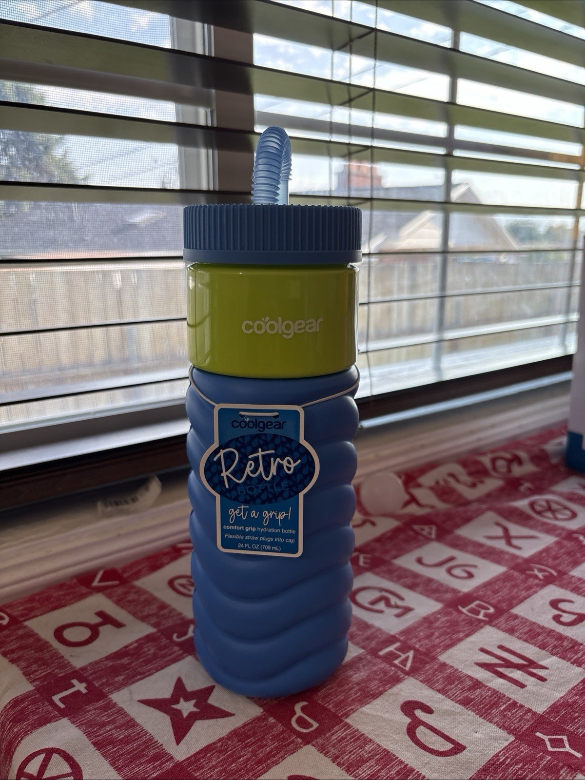 Comfort Grip, Flexible Straw, Blue Green, 24 Oz