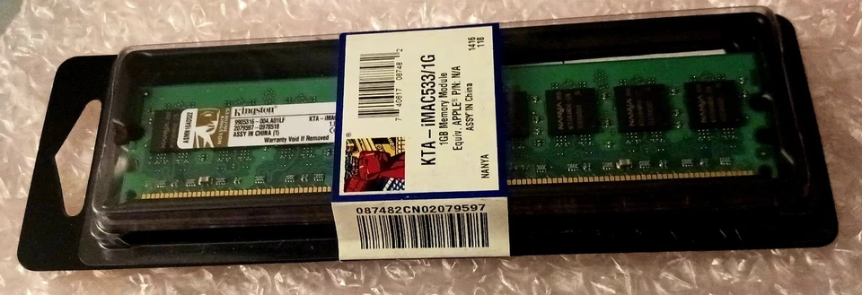 Kingston KTA-iMAC533/1G DDR2 533mHZ CL4 1.8V 240pin Dual Rank Desktop Memory - Image 2 of 3