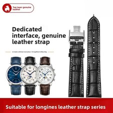 Crocodile Grain Genuine Leather Watch Band Strap 18 19 20 21 22mm for Longines