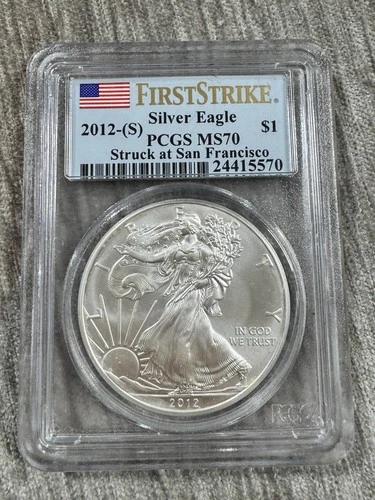 2012-S American Silver Eagle PCGS MS70 First Strike FS San Francsico .999 1oz