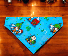 Tree Lights Christmas Dog Bandana OVER THE COLLAR Slide on Charlie Peanuts