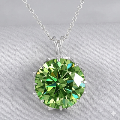 #ad RARE 11.75 Ct Green Diamond Solitaire Pendant Amazing Shine FREE Studs $245.00