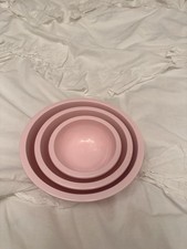Pottery Barn Kids Set 3 Mixing Bowls Light Pink Melamine Nest Retro Play Kitchen